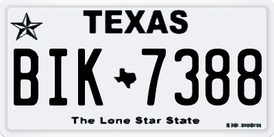 TX license plate BIK7388