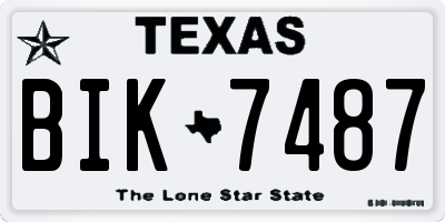 TX license plate BIK7487