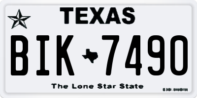 TX license plate BIK7490
