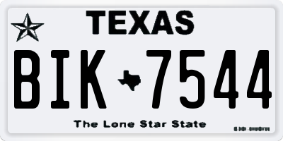 TX license plate BIK7544