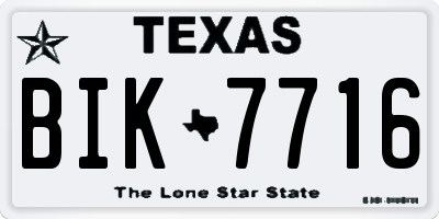 TX license plate BIK7716
