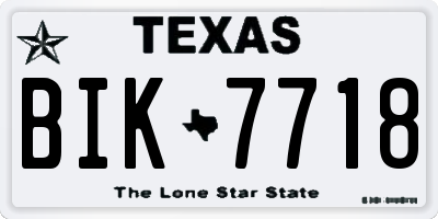 TX license plate BIK7718