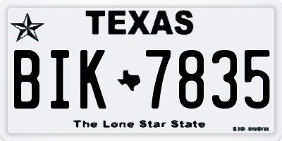 TX license plate BIK7835