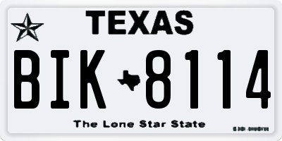 TX license plate BIK8114