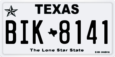 TX license plate BIK8141