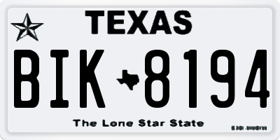TX license plate BIK8194