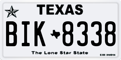 TX license plate BIK8338