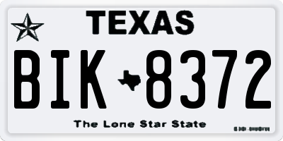 TX license plate BIK8372
