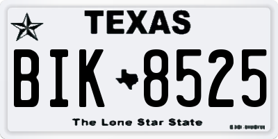 TX license plate BIK8525