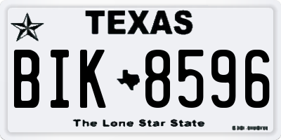TX license plate BIK8596