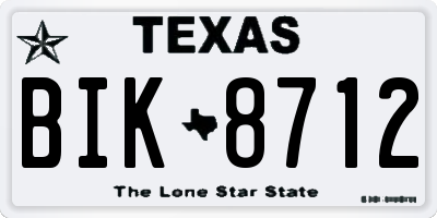 TX license plate BIK8712