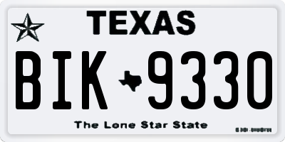 TX license plate BIK9330