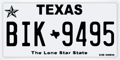 TX license plate BIK9495