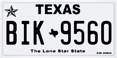 TX license plate BIK9560