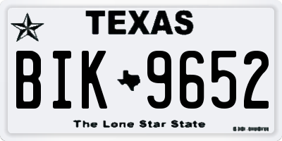 TX license plate BIK9652