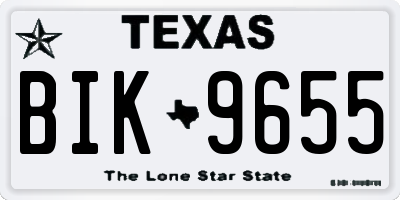 TX license plate BIK9655