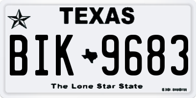 TX license plate BIK9683