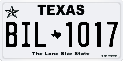 TX license plate BIL1017