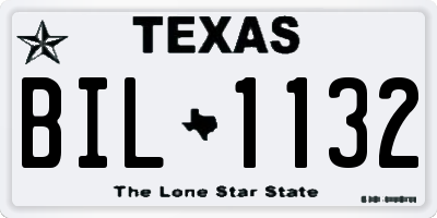 TX license plate BIL1132
