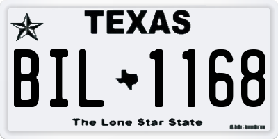 TX license plate BIL1168
