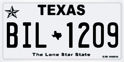 TX license plate BIL1209