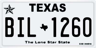 TX license plate BIL1260