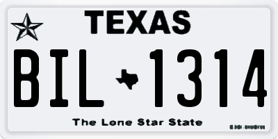TX license plate BIL1314