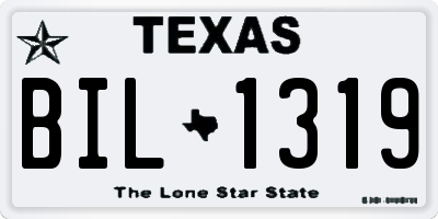TX license plate BIL1319