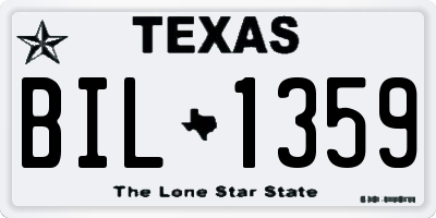 TX license plate BIL1359