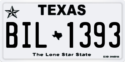 TX license plate BIL1393
