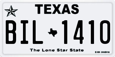 TX license plate BIL1410