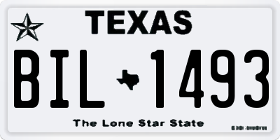 TX license plate BIL1493