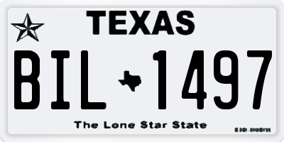 TX license plate BIL1497