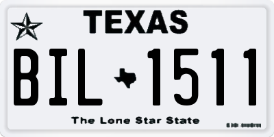TX license plate BIL1511