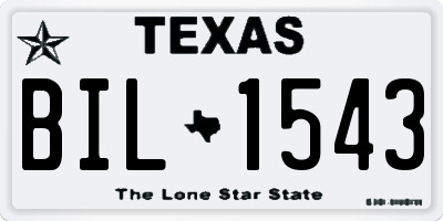 TX license plate BIL1543