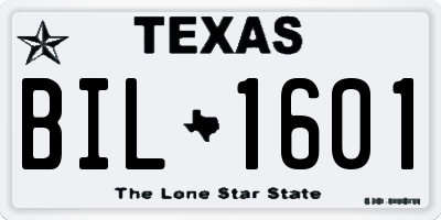 TX license plate BIL1601