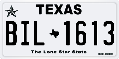 TX license plate BIL1613