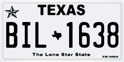 TX license plate BIL1638