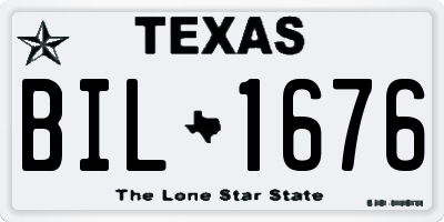 TX license plate BIL1676