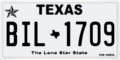 TX license plate BIL1709