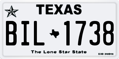 TX license plate BIL1738