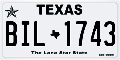 TX license plate BIL1743