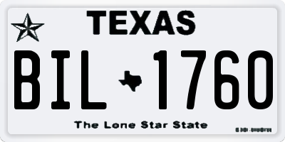 TX license plate BIL1760
