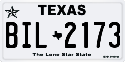 TX license plate BIL2173