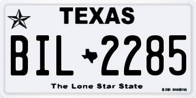 TX license plate BIL2285