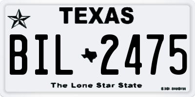 TX license plate BIL2475