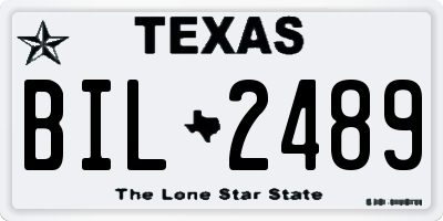 TX license plate BIL2489