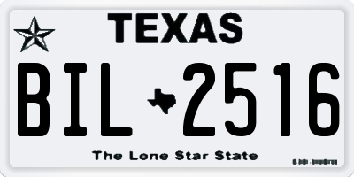 TX license plate BIL2516
