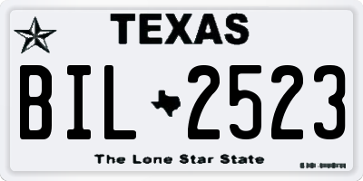 TX license plate BIL2523