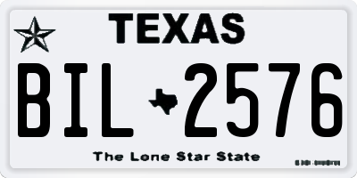 TX license plate BIL2576